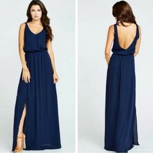 Show Me Your Mumu Kendall Maxi Dress in Crisp Navy - L